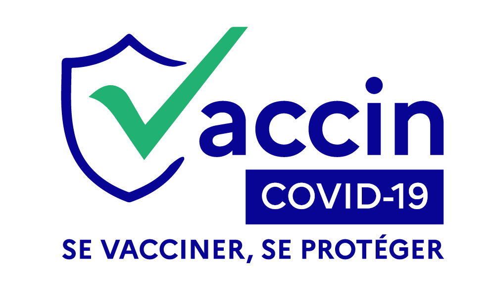 Logo vaccination COVID bleu