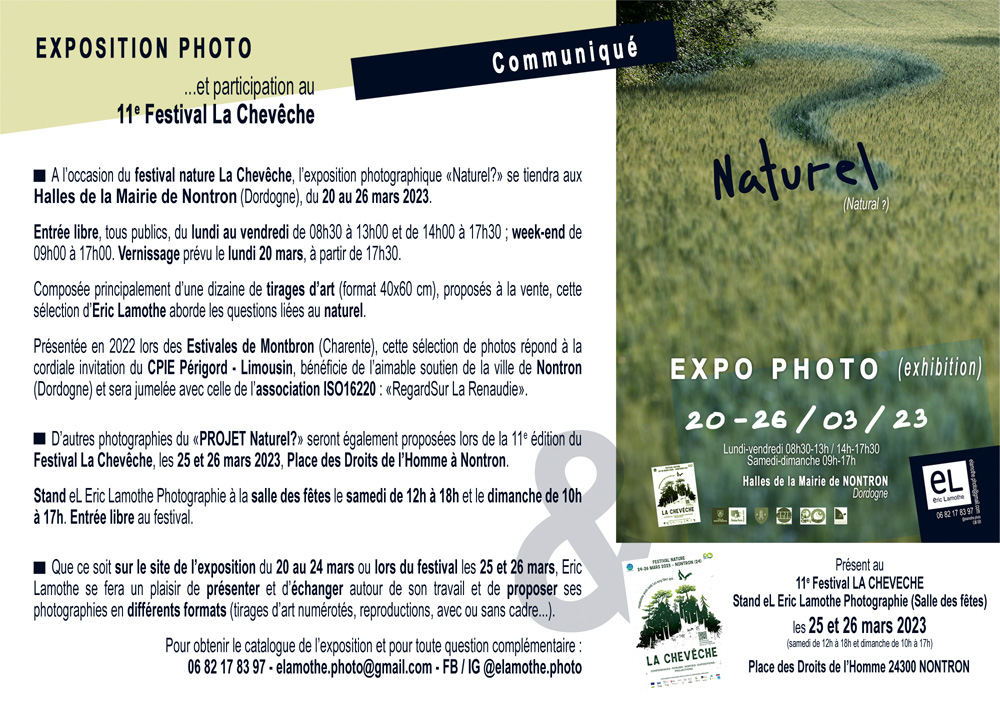 eL Naturel Expo 23 Nontron A4 Communiqué v2