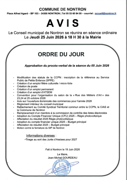 Avis CM du 25 juin 2026